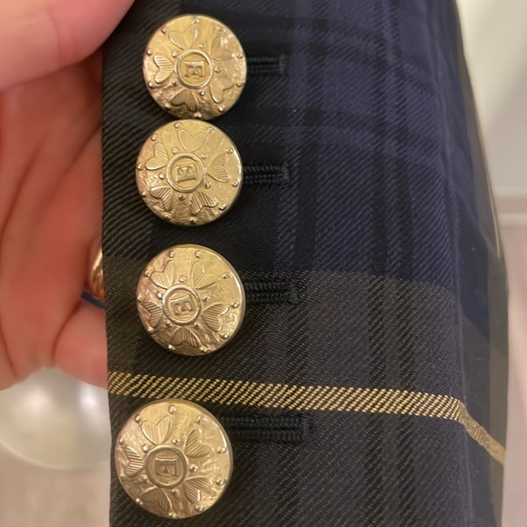 Escada Vintage Plaid Blue Blazer size 42 or Medium - Picture 10 of 12